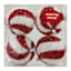 4-Count Shatterproof Peppermint Tinsel Ornaments, 4"