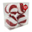 4-Count Shatterproof Peppermint Tinsel Ornaments, 4"