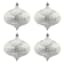 4-Count Snowy Silver Ornament, 4"