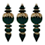 3-Count Green Flocked Ornaments, 7.5"