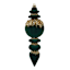 3-Count Green Flocked Ornaments, 7.5"