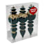 3-Count Green Flocked Ornaments, 7.5"