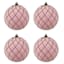 4-Count Pink Flocked Ornament, 3.9"