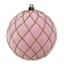 4-Count Pink Flocked Ornament, 3.9"