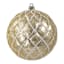 4-Count Gold & White Glittered Ornaments, 4"