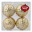 4-Count Gold & White Glittered Ornaments, 4"