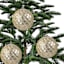 4-Count Gold & White Glittered Ornaments, 4"