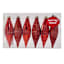 6-Count Red Finial Ornaments, 5.6"