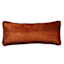 The Jewel Shop Dark Orange Viscose Velvet Throw Pillow with Fringe, 14x36