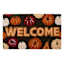 Printed Pumpkins & Embossed Welcome Coir Mat, 18x30