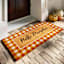 Homespun Harvest Hello Pumpkin Plaid Border Coir Mat, 22x47