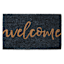 Grey Welcome Script Coir Mat, 18x30