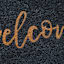 Grey Welcome Script Coir Mat, 18x30