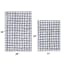 2-Piece Blue Checkered Bath Rug Set, 17x24/20x32