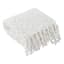 Crosby St. White Textured Throw Blanket, 50x60