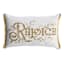 Rejoice Gold Embroidered Throw Pillow, 14x22