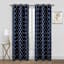 Denver Navy & White Embroidered Grommet Curtain Panel, 76x84
