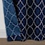 Denver Navy & White Embroidered Grommet Curtain Panel, 76x84