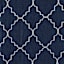 Denver Navy & White Embroidered Grommet Curtain Panel, 76x84