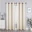Rowen Natural & White Light Embroidered Filtering Grommet Curtain Panel, 84"