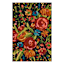 (E255) Santa Monica Black Floral Indoor & Outdoor Area Rug, 8x10