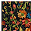 (E255) Santa Monica Black Floral Indoor & Outdoor Area Rug, 8x10