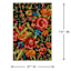 (E255) Santa Monica Black Floral Indoor & Outdoor Area Rug, 8x10