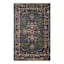 (A466) Jewel Green Medallion Area Rug, 8x10