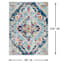 (D493) Floransa Blue Medallion Area Rug, 8x10