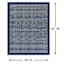 (B856) Honeybloom Roka Blue & White Striped Area Rug, 8x10