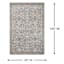 (B849) Providence Villa Grey Floral Area Rug, 8x10