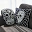Embellished Skull Shaped Throw Pillow, 18x14