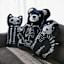 Skeleton Bear Shaped Throw Pillow, 24x15