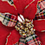 Red Plaid Poinsettia Clip