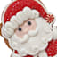 Peppermint Swirl Claydough Santa Ornament, 4.5"