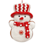 Peppermint Swirl Claydough Snowman Ornament, 5"