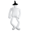Oversized Skeleton Throw Pillow with Witch Hat, 60x22