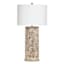 Beige Opal Ceramic Lamp with Shade, 35"