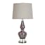 Grey Glass Lamp with Shade, 32"