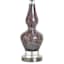 Grey Glass Lamp with Shade, 32"