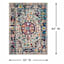 (B518) Luna Medallion Multicolor Fringe Area Rug, 5x7