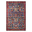 (B524) Found & Fable Sergio Blue & Red Area Rug, 5x7