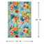 (E227) Santa Monica Trellis Aqua Floral Indoor & Outdoor Area Rug, 5x7