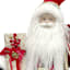 Porcelain Head Santa with Gift Box, 18"