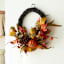 Pumpkin Fall Leaves Wreath, 22"