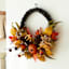 Pumpkin Pinecone Fall Leaves Wreath, 22"