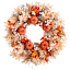 Fall Pumpkin & Leaf Wreath, 24"