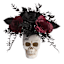 Midnight Shadows Red & Black Rose Arrangement, 12"
