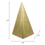 1-Piece Gold Geometric Pyramid Bookend, 6.5"