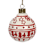 Ceramic Red & Ivory Ornate Pattern Ornament, 3"